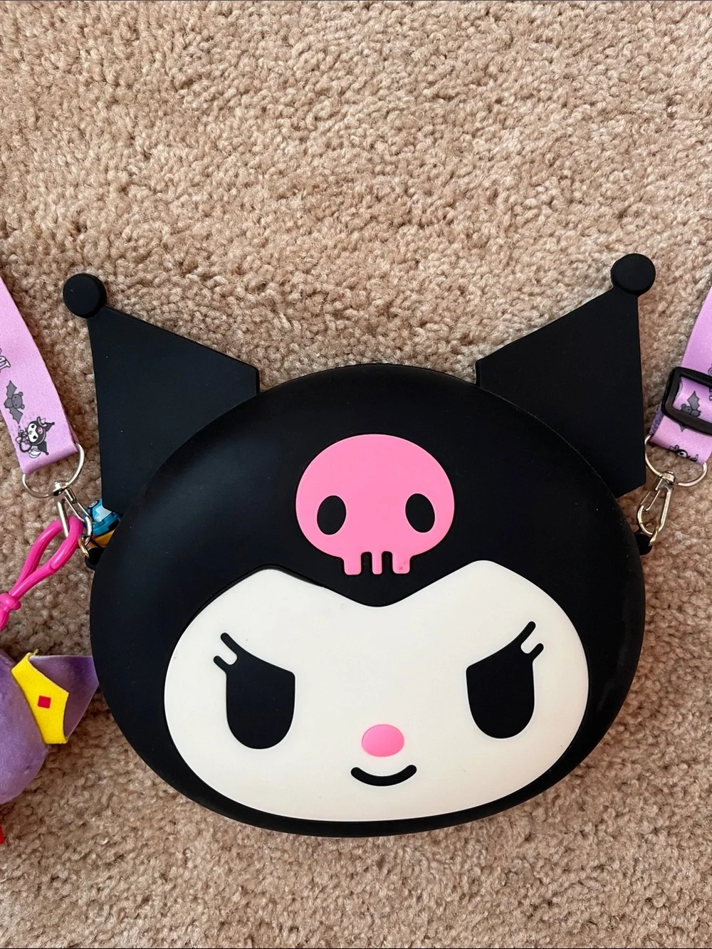 Kuromi Silicone Crossbody Purse with Charm